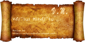 Vályi Mihály névjegykártya